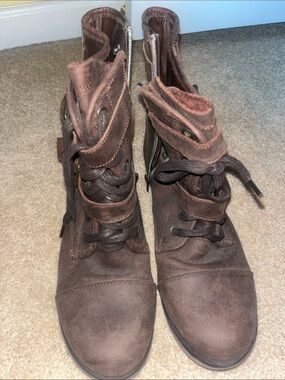 Dolce Vita Brown Lace-Up Combat Boots